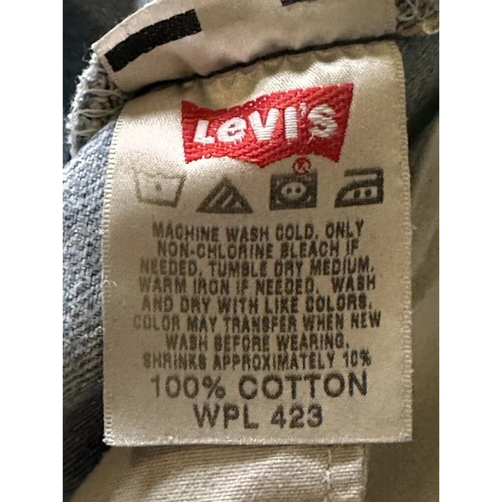 Levi's 501 jeans button fly 34x34 *shrunk* 33x29 distressed grunge normcore